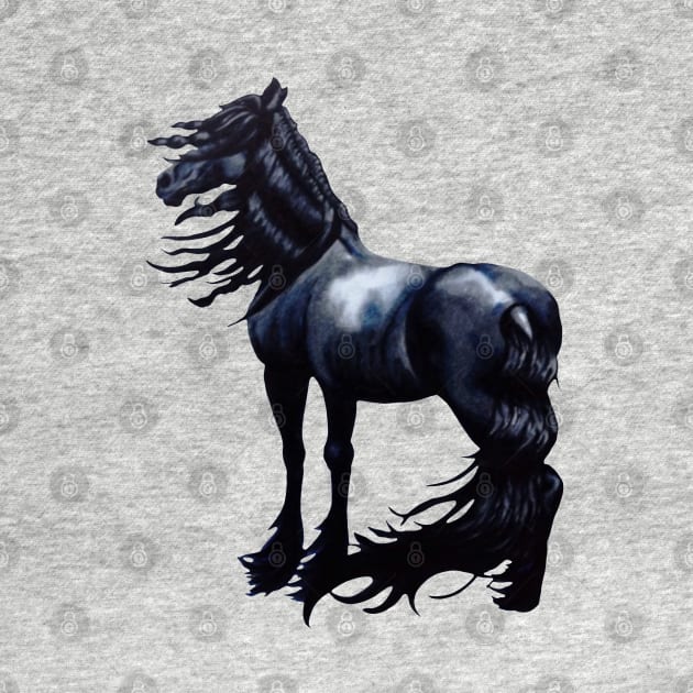 Windswept Friesian Stallion by Lady Lilac